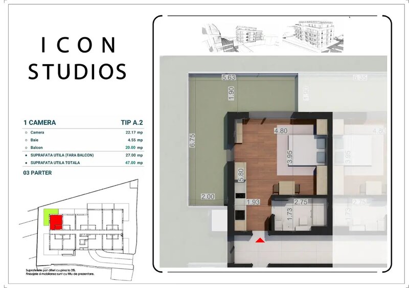 Garsoniera in Mosilor, ansamblu nou.